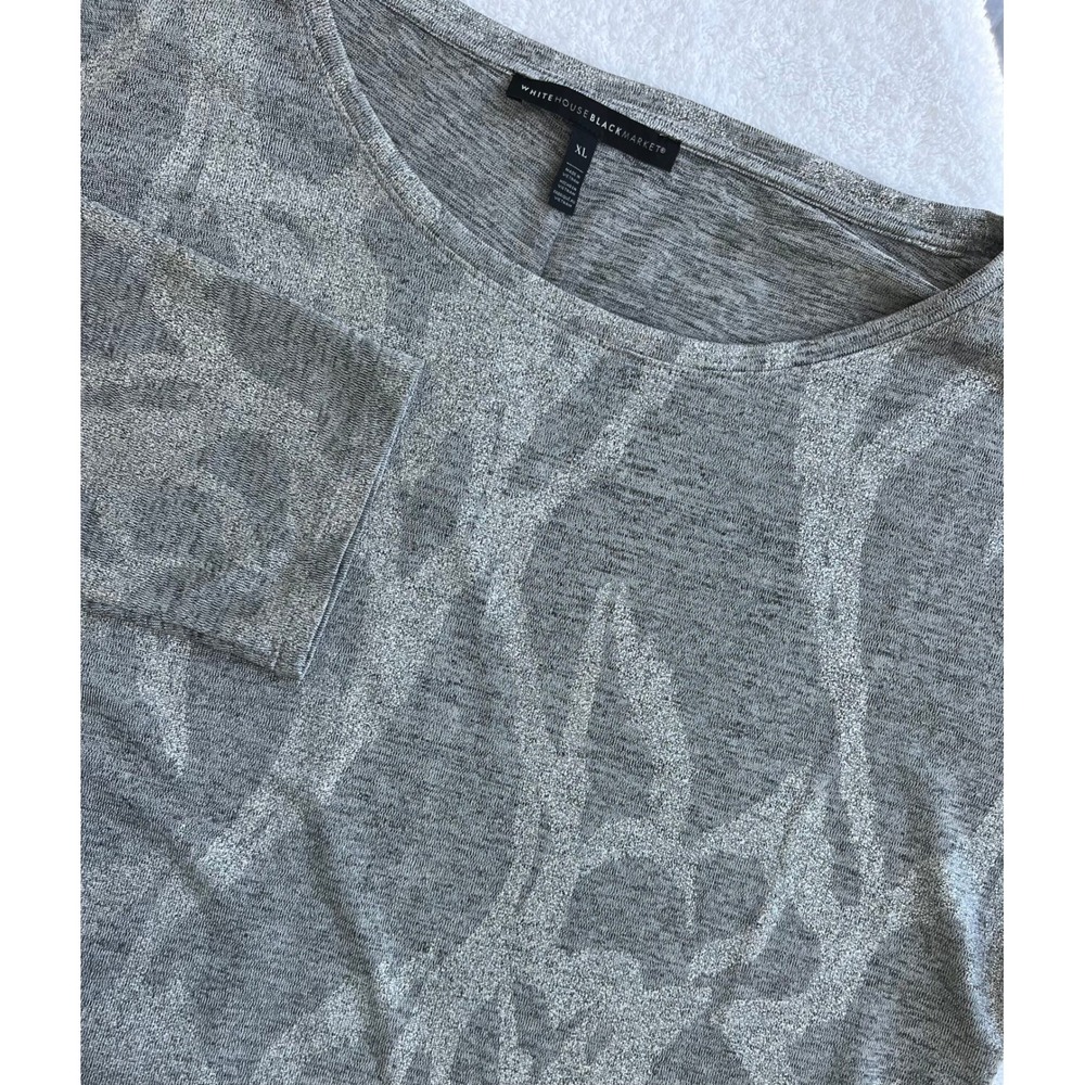 White House Black Market Sparkle Knit Top Long Sleeve Crew Neck Women's XL